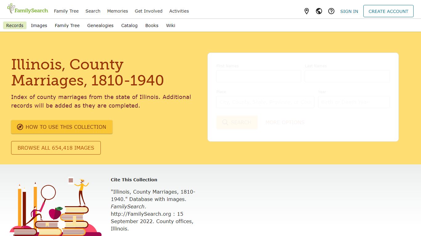 Illinois, County Marriages, 1810-1940 • FamilySearch